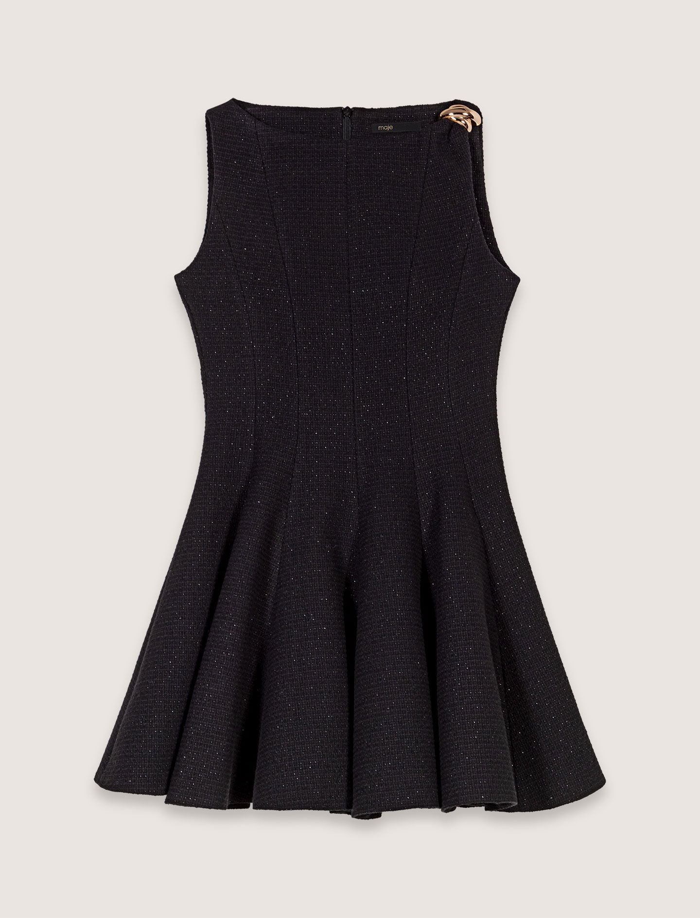 Đầm ngắn tweed dáng xòe